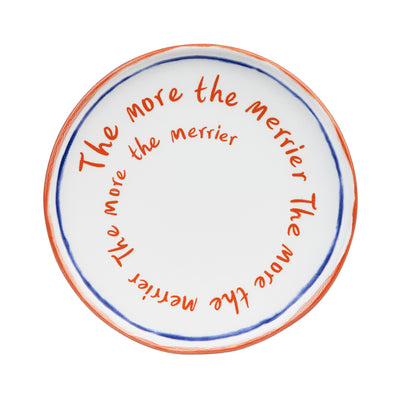"The More The Merrier" Design Blue Ceramic Side Plate - 18cm | Kitchenware |