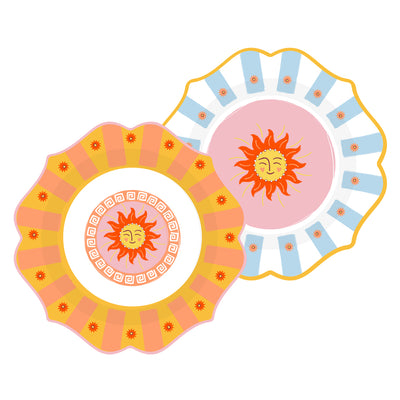 2 Sun Designs Paper Plates -  10 Pack | Summer Picnic |
