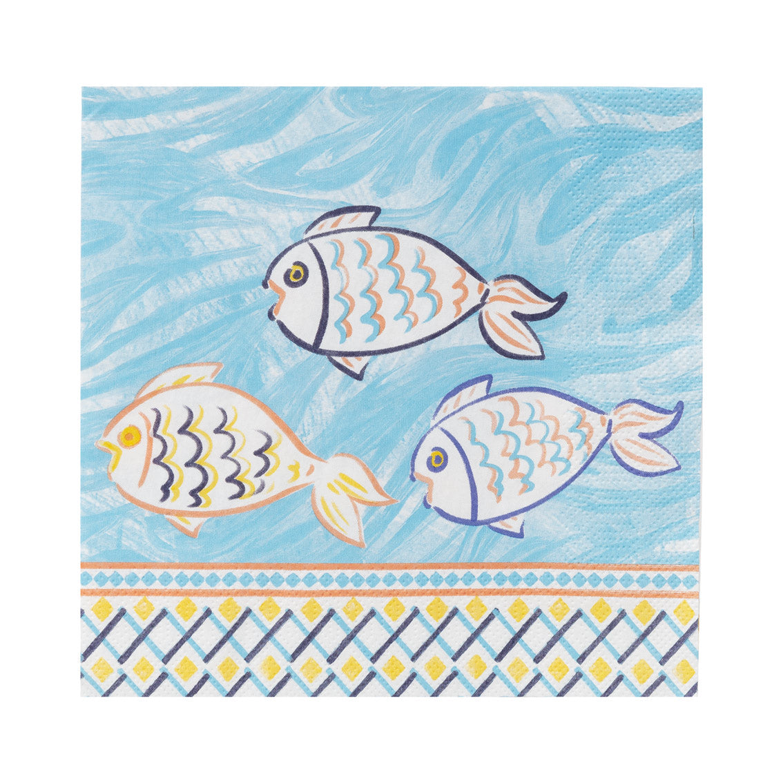 Blue and Orange Souk Fish Paper Napkins