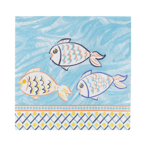 Blue and Orange Souk Fish Paper Napkins