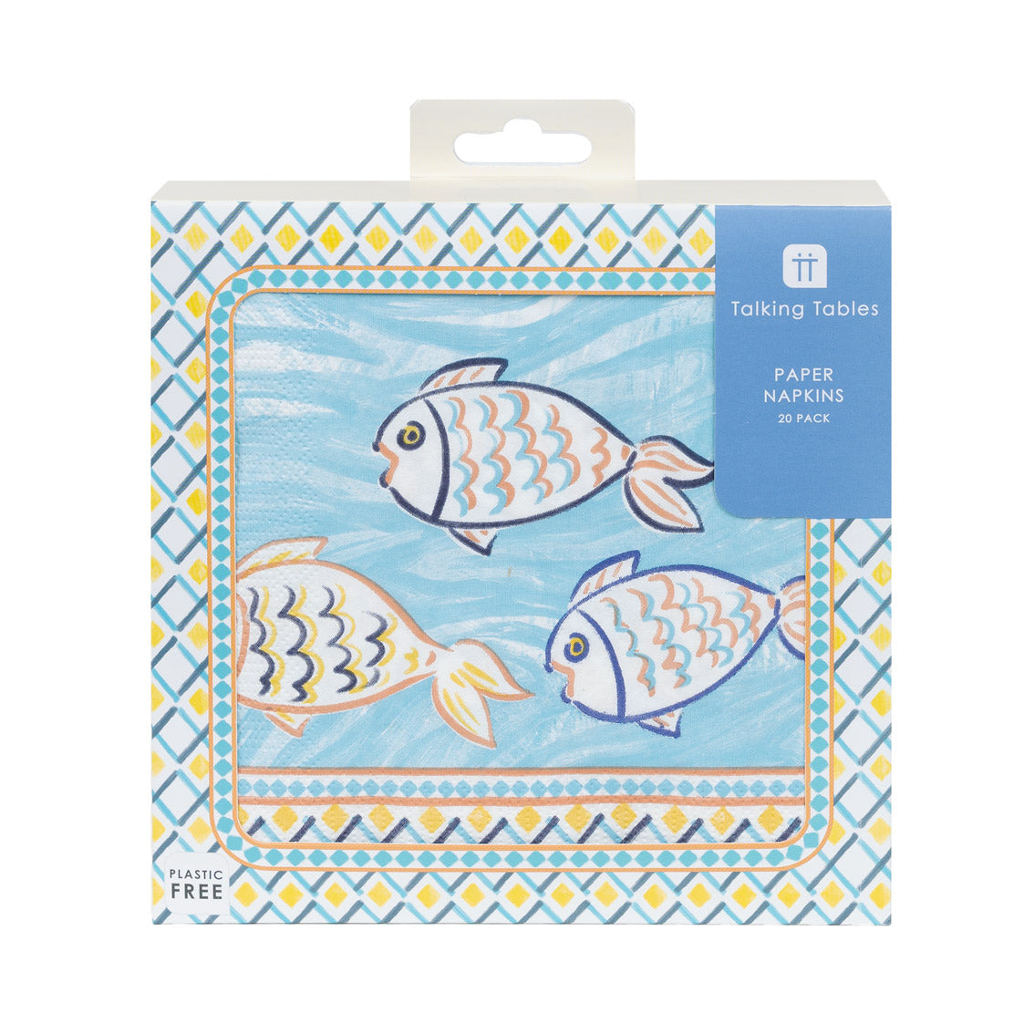 Blue and Orange Souk Fish Paper Napkins