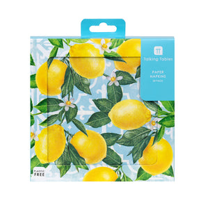 Blue and Yellow Souk Lemon Paper Napkins