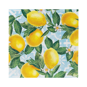 Blue and Yellow Souk Lemon Paper Napkins