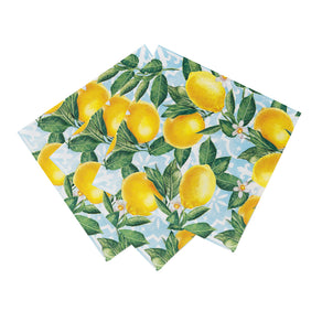 Blue and Yellow Souk Lemon Paper Napkins