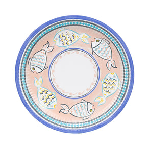 Blue and Orange Souk Fish Paper Plates