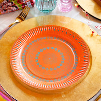 Spice Orange & Pink Paper Plates - 12 Pack