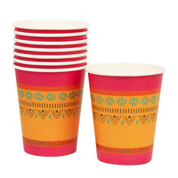 Spice Pink, Yellow & Orange Paper Cups - 8 Pack
