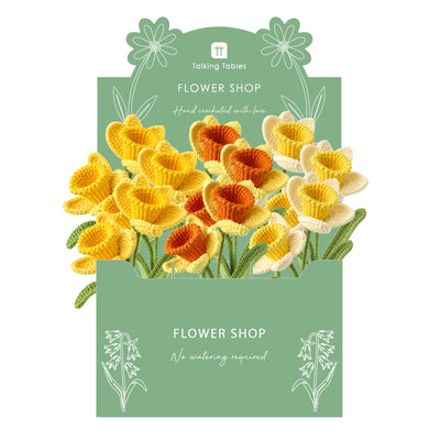 Handmade Daffodils Crochet Sprigs - 9 Bundle Display Set | Spring Decor |