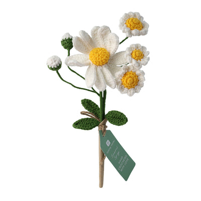 White Daisy Crochet Sprigs - 18cm - 2 Pack
