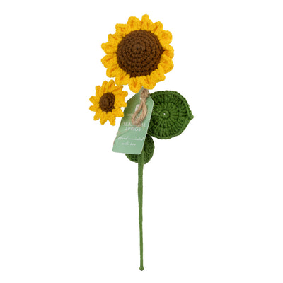Sunflower Crochet Sprigs - 18cm - 2 Pack | Home Decor |