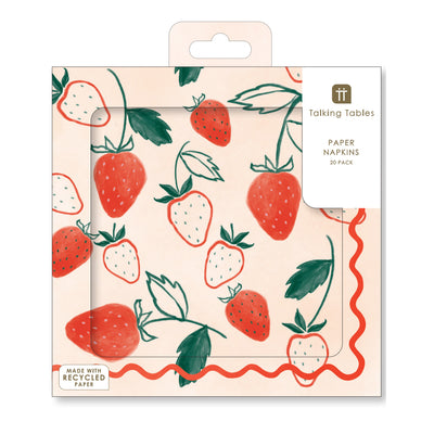 Bon Appetit Strawberry Field Recycled Paper Napkins - 20 Pack