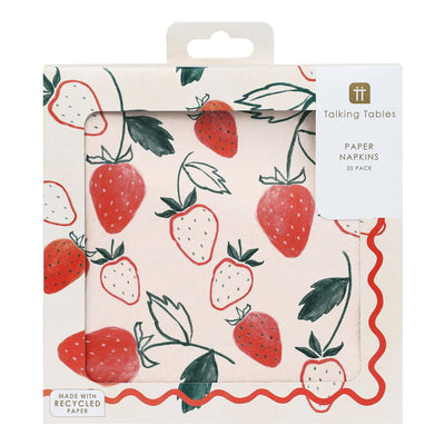 Bon Appetit Strawberry Field Recycled Paper Napkins - 20 Pack