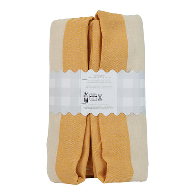 Yellow Stripe Cotton XL Gingham Tablecloth - 160cm x 250cm