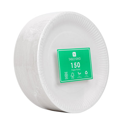 Table Kind White Paper Plates - 150 Pack