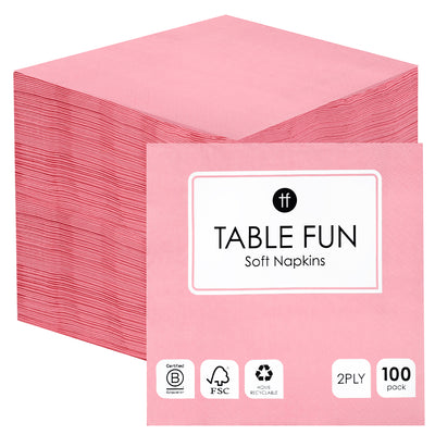 Talking Tables Pink Paper Napkins - 100 Pack