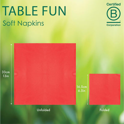 Red Paper Napkins - 100 Pack | Everyday Napkins |