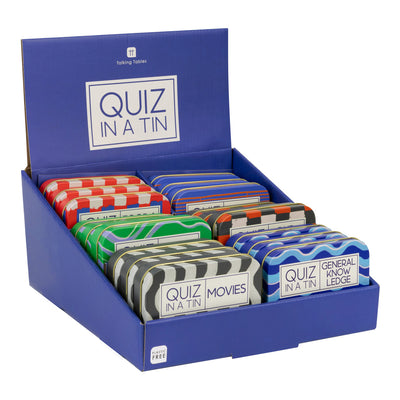 Quiz in a Tin - 6 Games Display