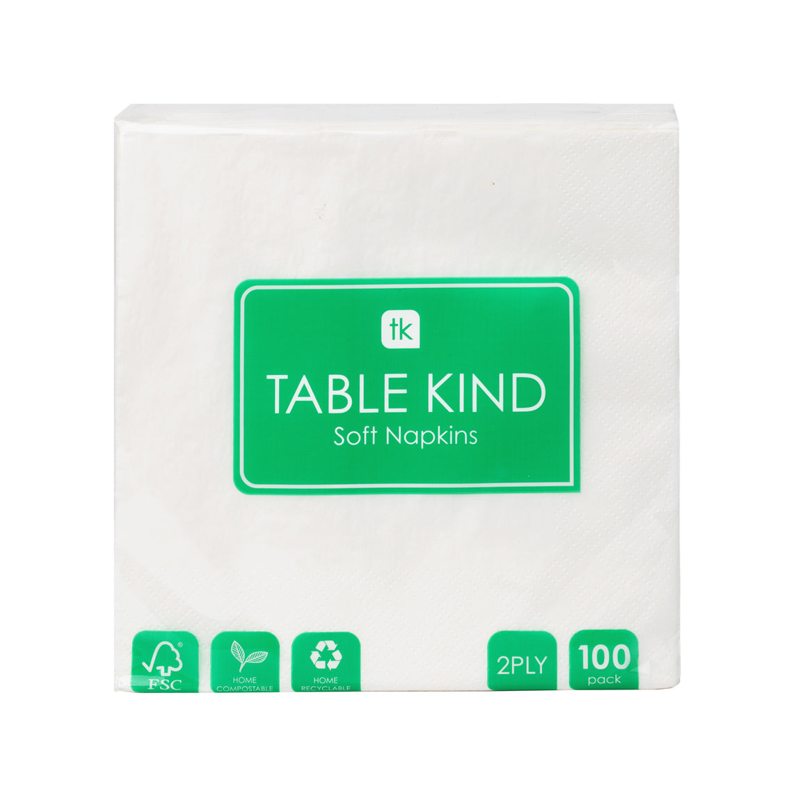 Table Kind White Paper Napkins - 100 Pack