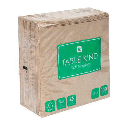 Table Kind Brown Kraft Paper Napkins - 100 Pack