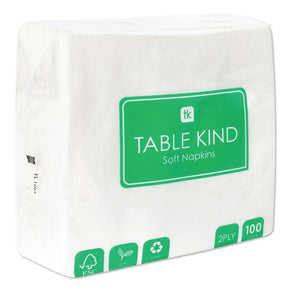 Table Kind White Paper Napkins - 100 Pack