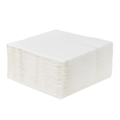 Plain White Compostable Paper Napkins - 100 Pack