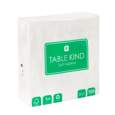 Table Kind White Paper Napkins - 100 Pack