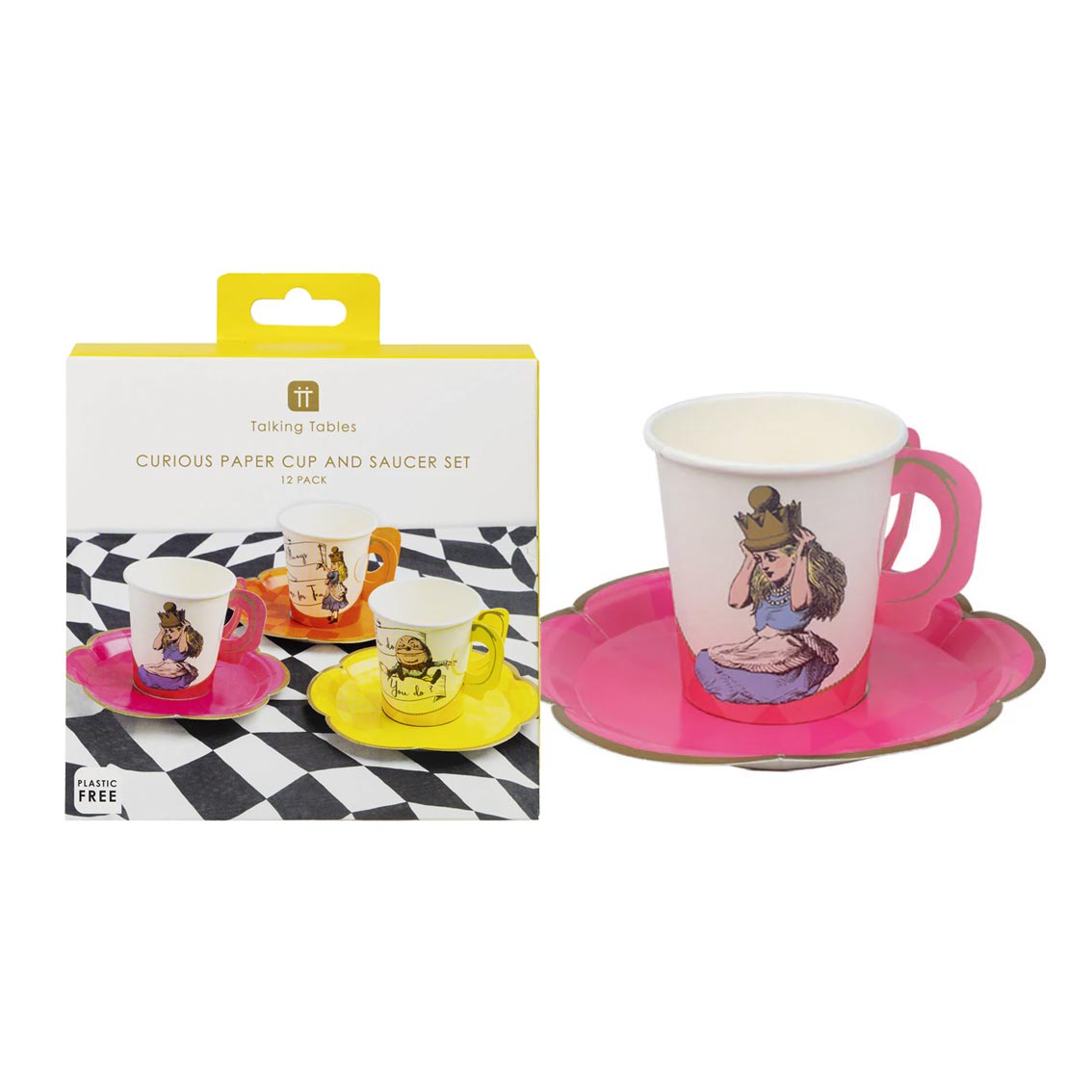 Alice in Wonderland Bright Tea Cup Set - 12 Pack | Summer Decor