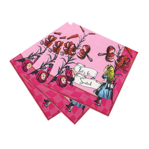 Alice in Wonderland Bright Pink Paper Napkins - 20 Pack