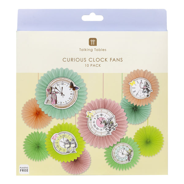Magic Alice Fans Truly Alice Clock Fans - 10 Pack | Tea Party Decor | – Talking Tables ...