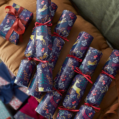 Twilight Blue Christmas Crackers - 6 Pack | Christmas Decor |