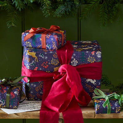 Twilight Blue Christmas Tissue Paper - 4 Sheets