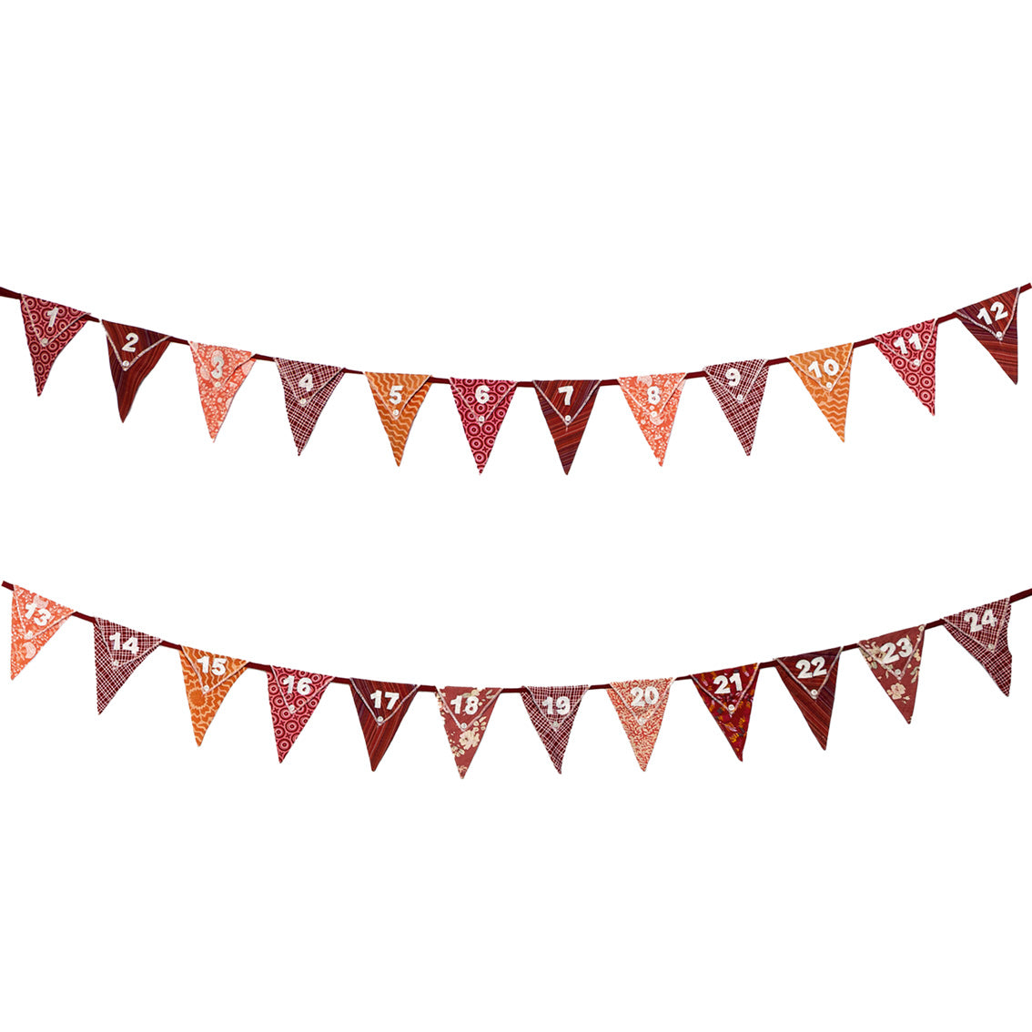 Twilight Upcycled Advent Fabric Pocket Bunting - 2 x 3m