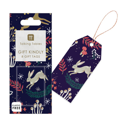 Twilight Blue Christmas Gift Tags - 8 Pack