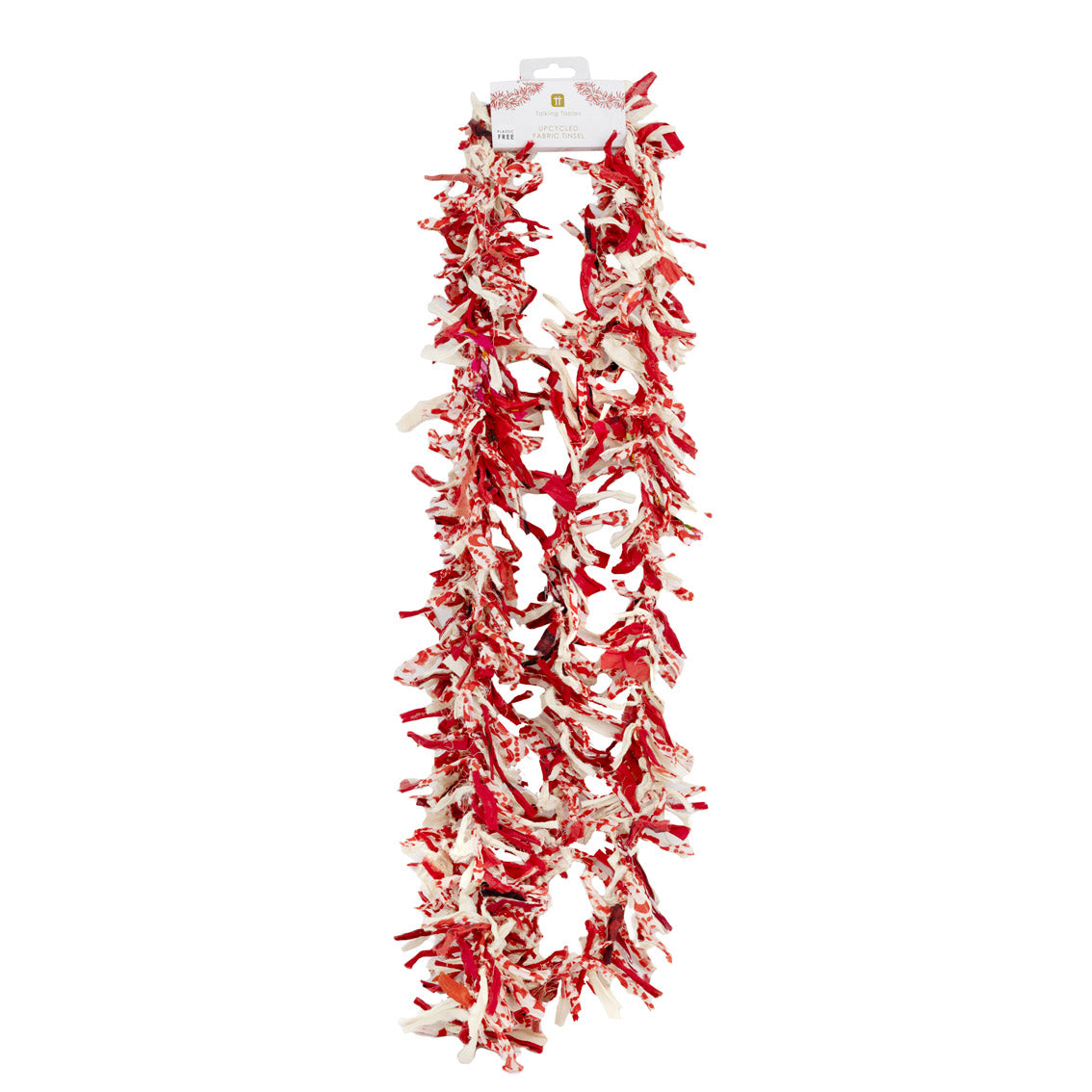 Twilight Red & White Upcycled Fabric Tinsel - 3m