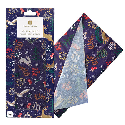 Twilight Blue Christmas Tissue Paper - 4 Sheets