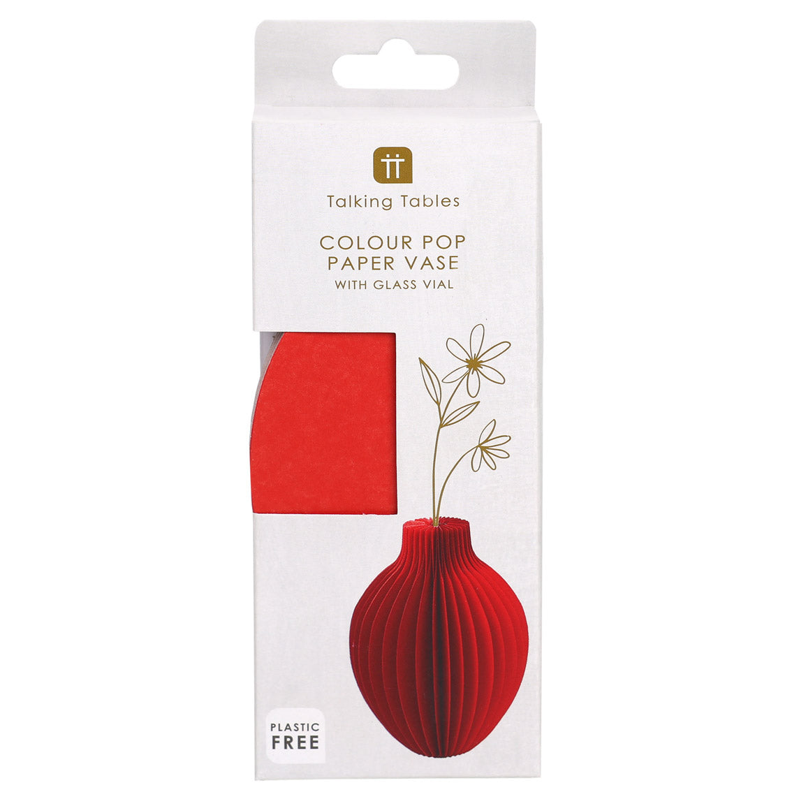 Red Honeycomb Colour Pop Paper Vase