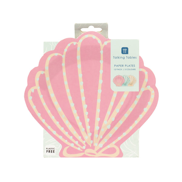 Make Waves Shell Shaped Paper Plates - 12 Pack