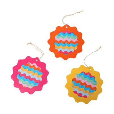 Wavy Multi Coloured Gift Tags - 8 Pack