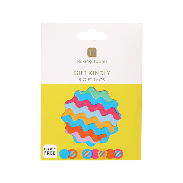Wavy Multi Coloured Gift Tags - 8 Pack – Talking Tables UK Trade
