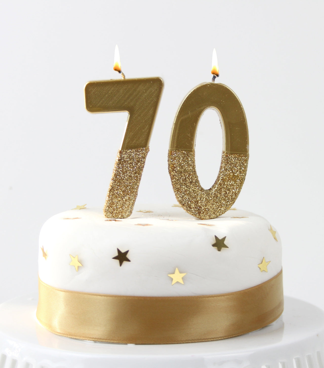 Gold Glitter Number Candle - 7