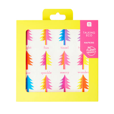 Bright Trees Christmas Paper Napkins - 20 Pack