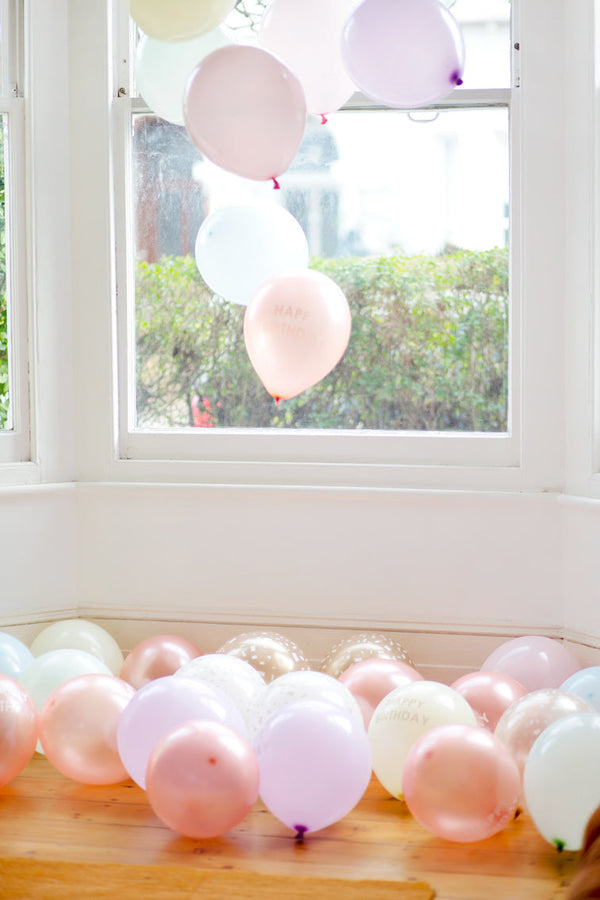 White and Gold Confetti Balloons