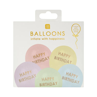 Image - Pastel Happy Birthday Balloons