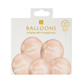 Rose Gold Happy Birthday Balloons