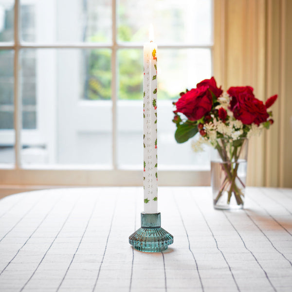 Botanical Holly Christmas Advent Candles | Christmas Countdown ...