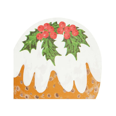Image - Botanical Holly Shaped Pudding Napkin 16 Pack