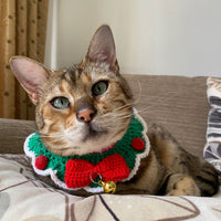 Crochet Christmas Cat Collar