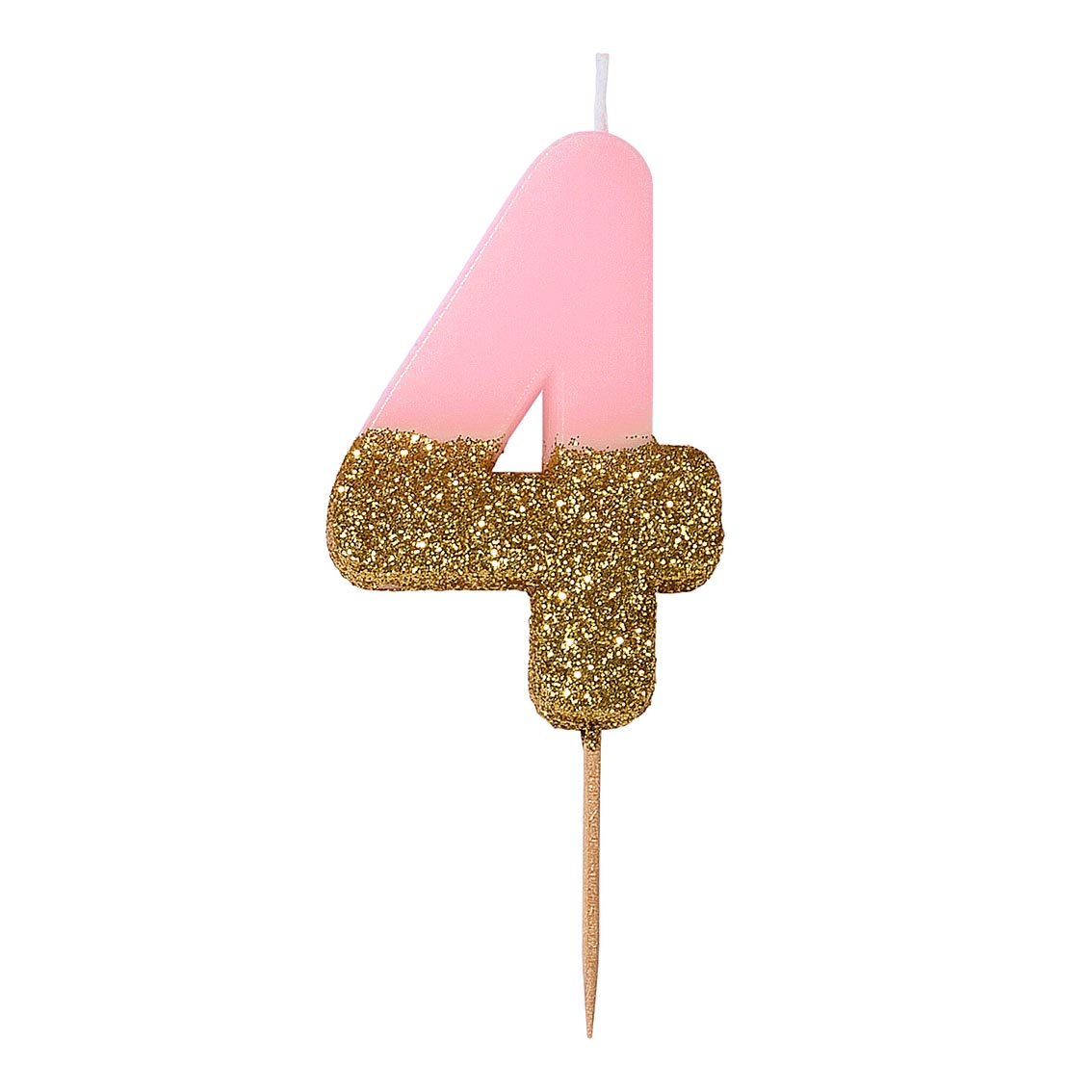 Pink Glitter Number Candle - 4