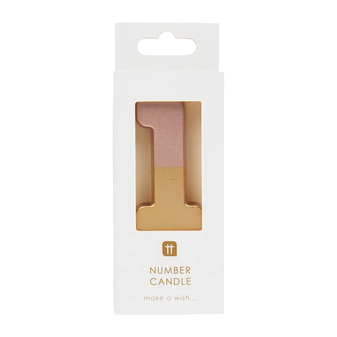 Rose Gold Dipped Number Candle - 1