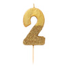 Gold Glitter Number Candle - 2